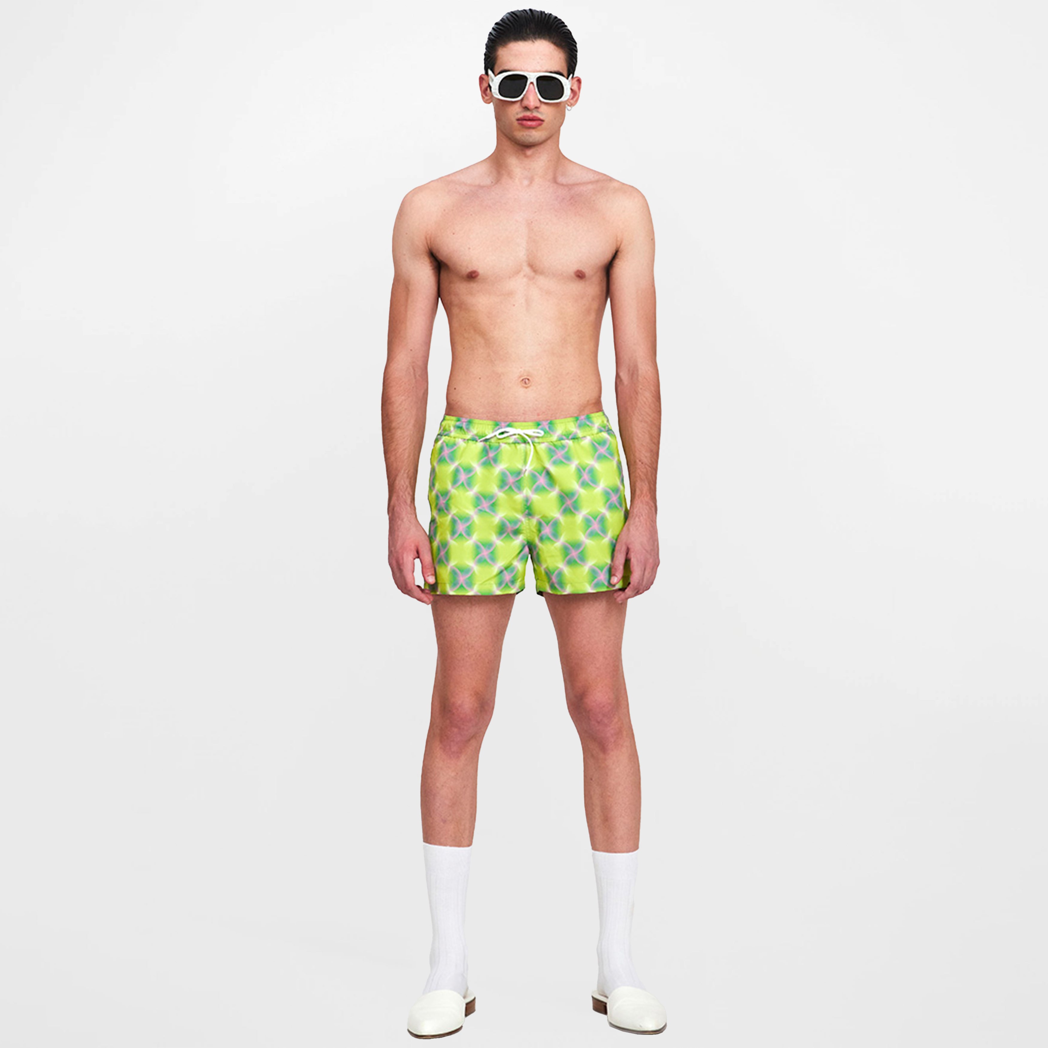 Trippy Floral Green Swim Boxers