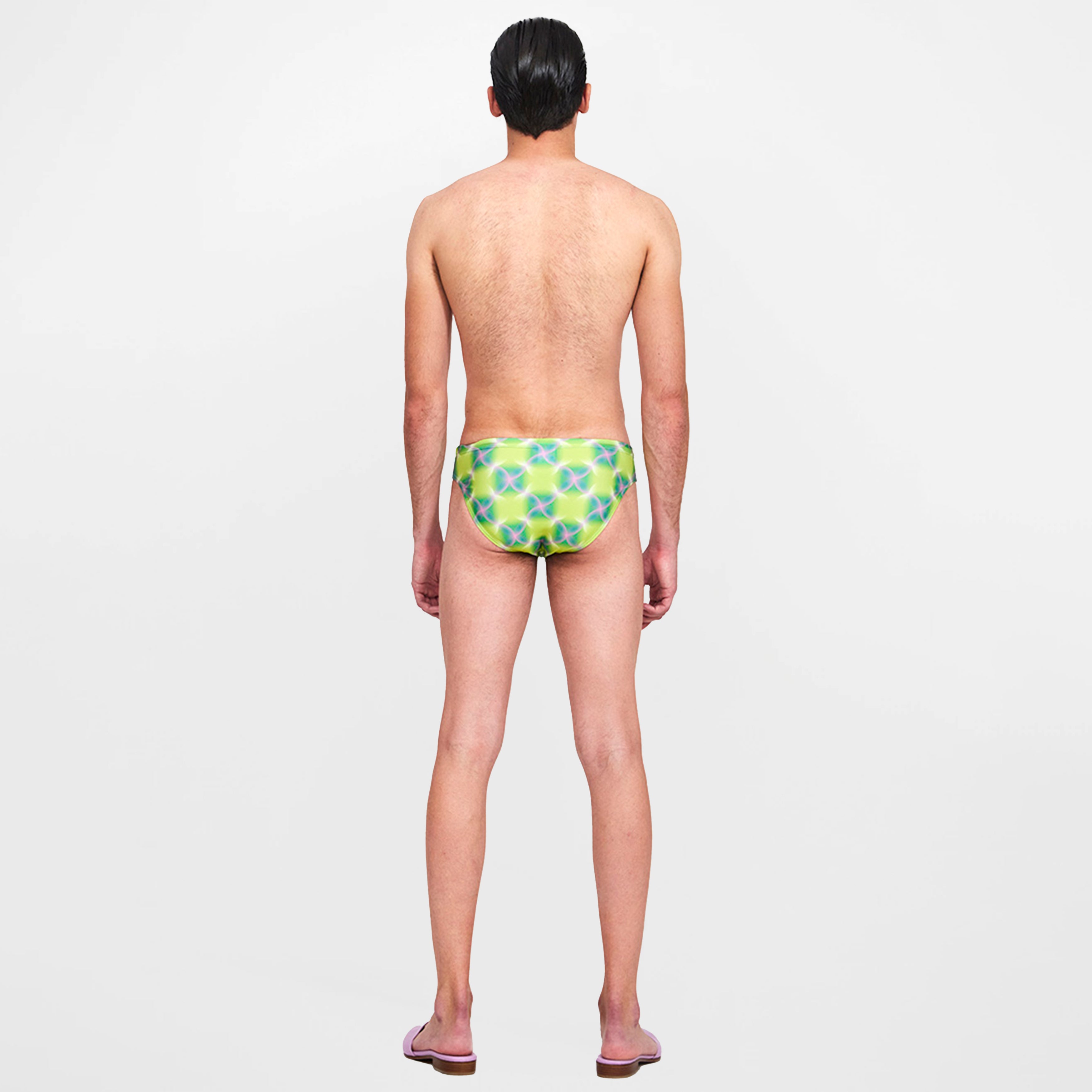 Trippy Floral Green Swim Brief