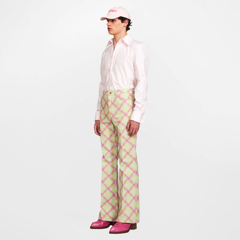 Pantalones Mick rosas con estampado floral trippy