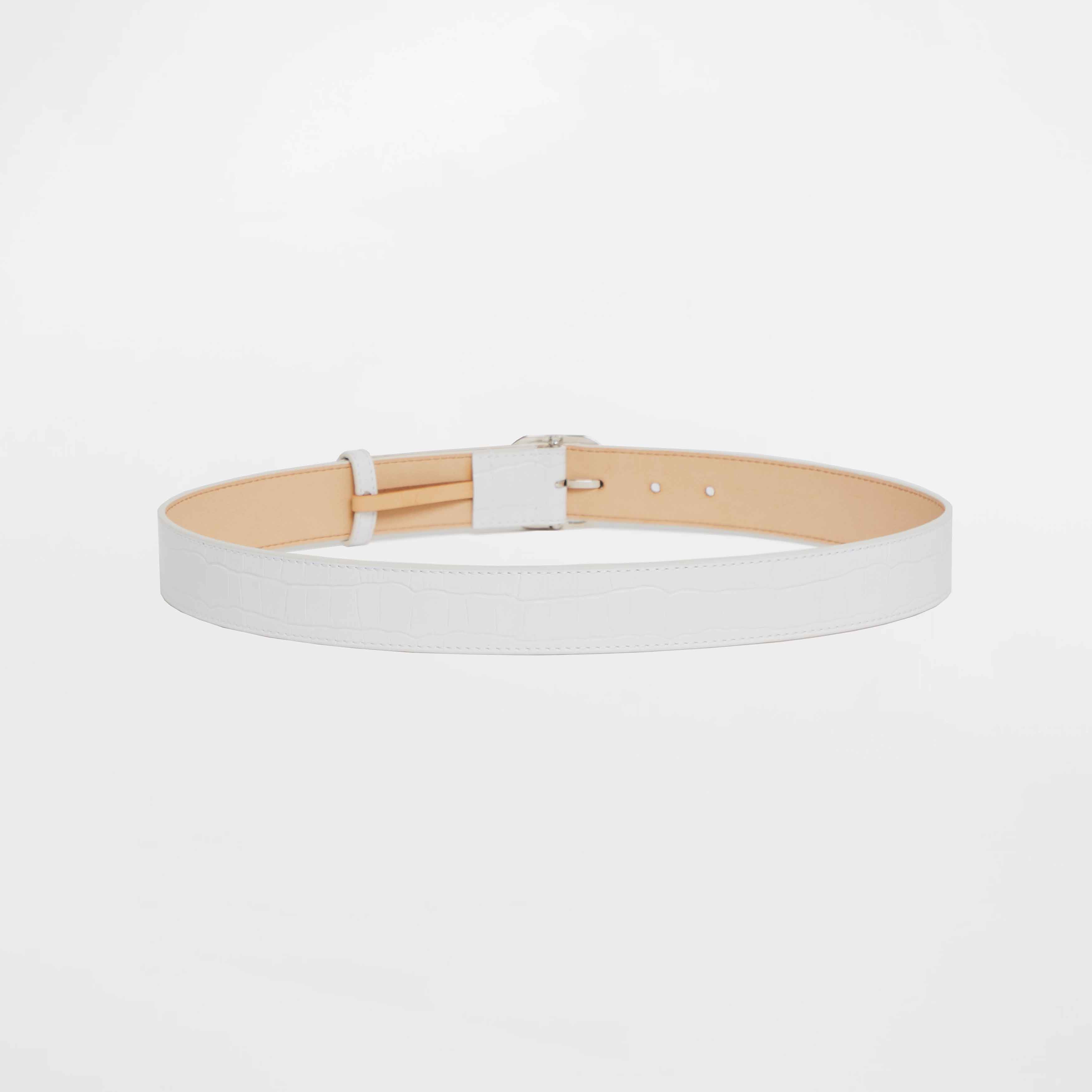 White Leather Belt