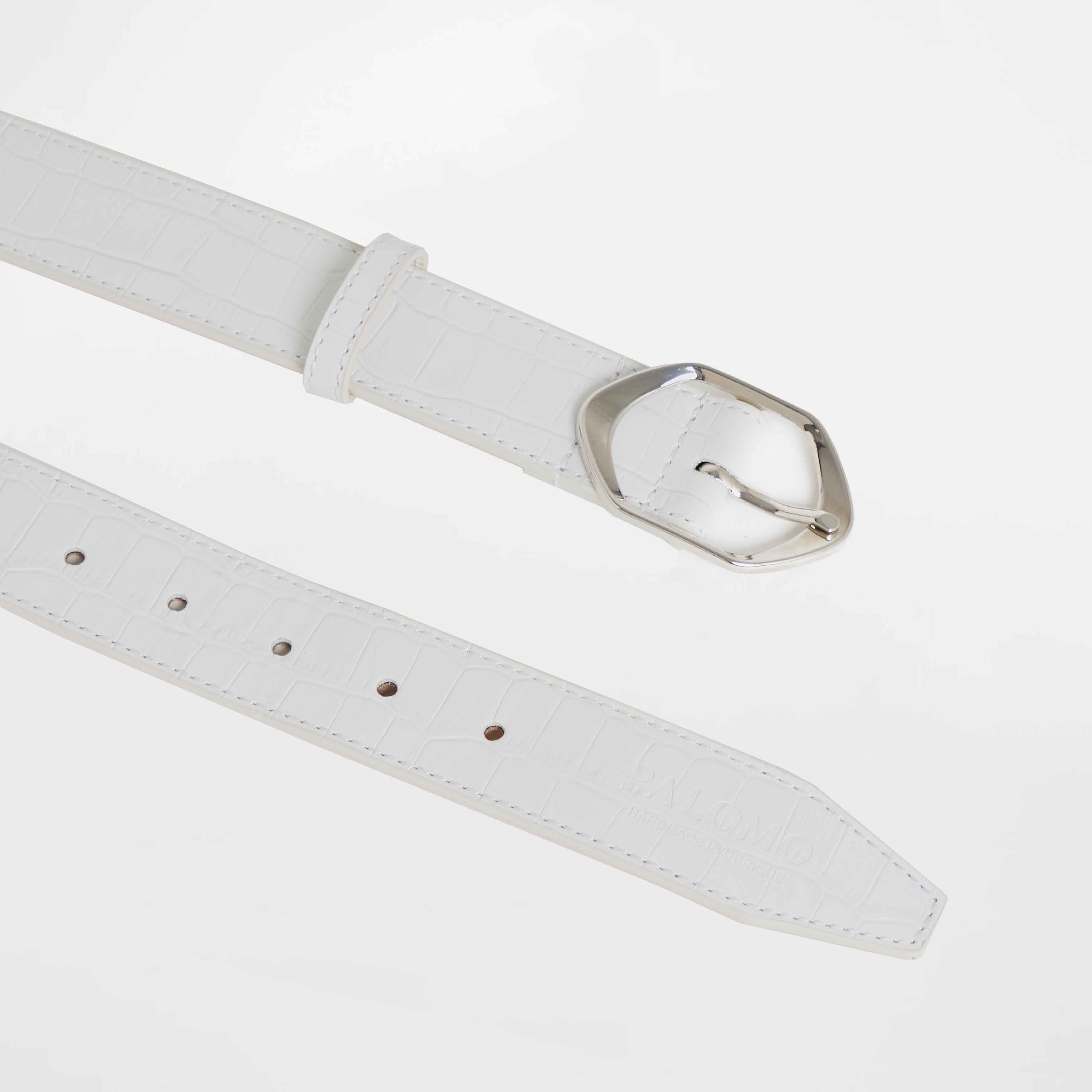 White Leather Belt